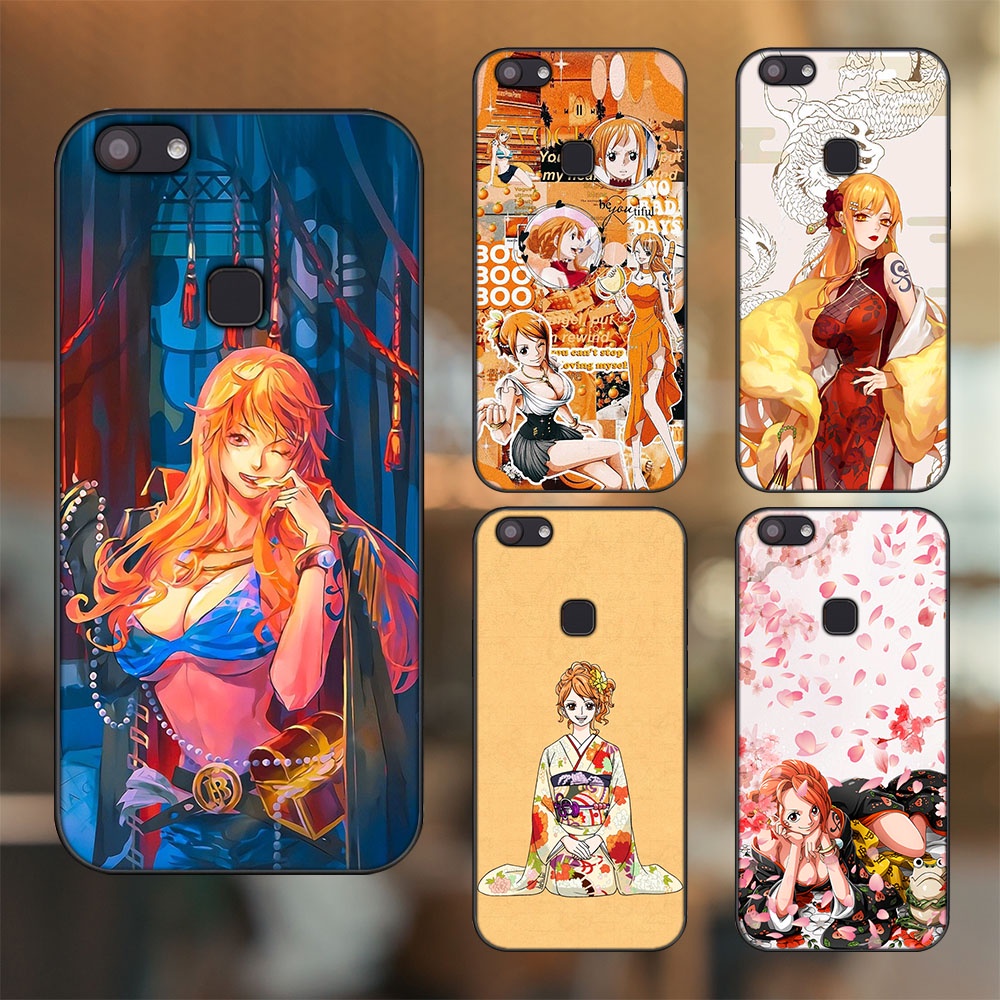 Ốp lưng Vivo V7, V7 Plus viền đen in hình Nami One Piece Đảo Hải Tặc