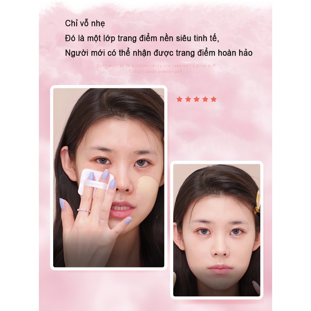 Mút Trang Điểm Everbab Bằng Cotton Mềm Mại Màu Kẹo Dễ Thương Cho Nữ