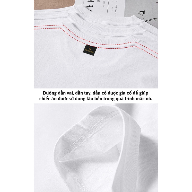 Áo Thun Nam Cổ Tròn Cotton Mềm Mịn, Áo Phông Trơn Ngắn Tay 2 Màu Đen Trắng, Co Giãn Thấm Hút Mồ Hôi | BigBuy360 - bigbuy360.vn