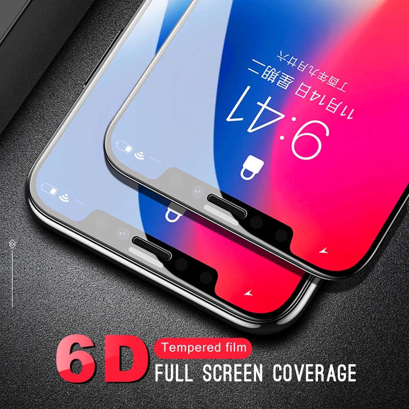 Kính cường lực bảo vệ màn hình 6D cao cấp cho iPhone 10 x XR XS Max 8 7 6s 6 Plus