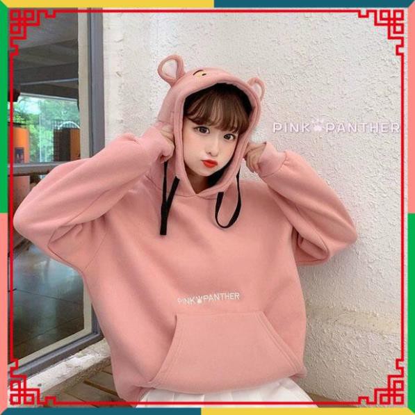 Áo Hoodie Nữ Báo Hồng Pink Panther, Áo Khoác Hoodie Chui Trùm Đầu Chất Vải Nỉ Poly WAH081