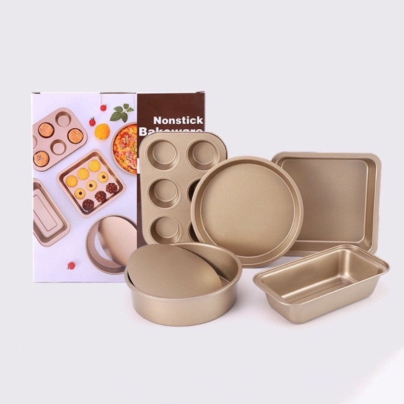 Set 5 Khuôn Nướng Bánh Chống Dính Cao Cấp Chất Liệu Thép Carbon, An Toàn Khi Dùng Lò Vi Sóng [HÀNG LOẠI 1]