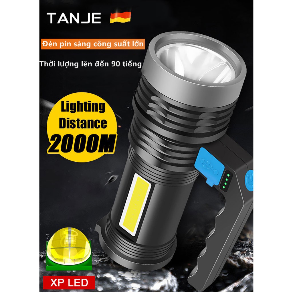 Đèn Pin Mini cầm tay led, đèn pin siêu sáng chiếu xa, công suất cao lên đến 2000M