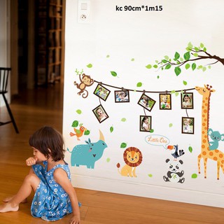 decal dán tường vườn thú khỉ