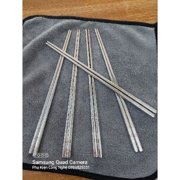 Combo 5 đôi đũa inox 304 phong cách Hàn Quốc chống trơn trượt