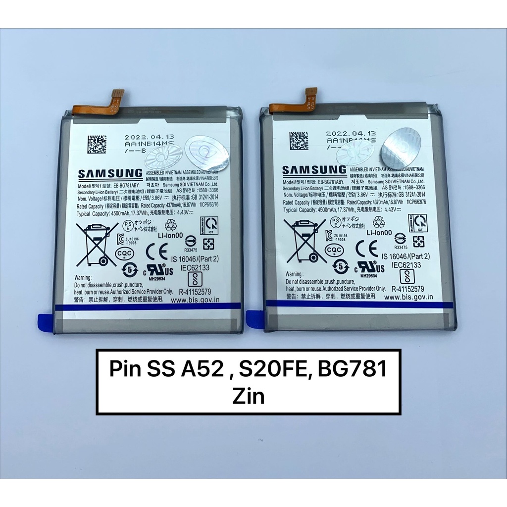 Pin SS A52, S20FE, BG781 Zin