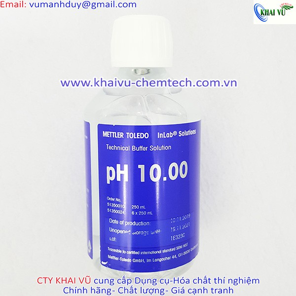 Dung dịch hiệu chuẩn độ pH 4.01, 7.00, 9.21, 10.00, 11.00 chai 250ml Mettler Toledo Thụy Sỹ