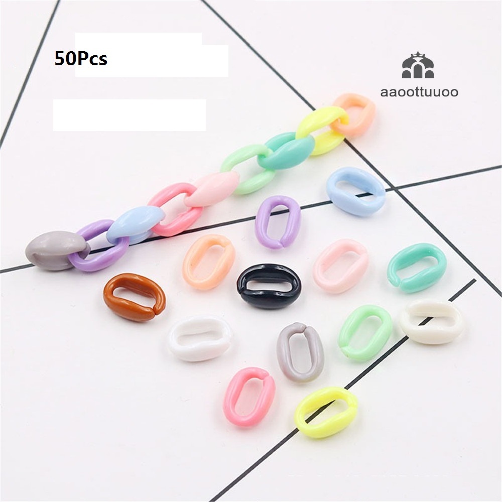 Set 50 vòng nối móc khóa bằng Acrylic màu sắc ngọt ngào DIY