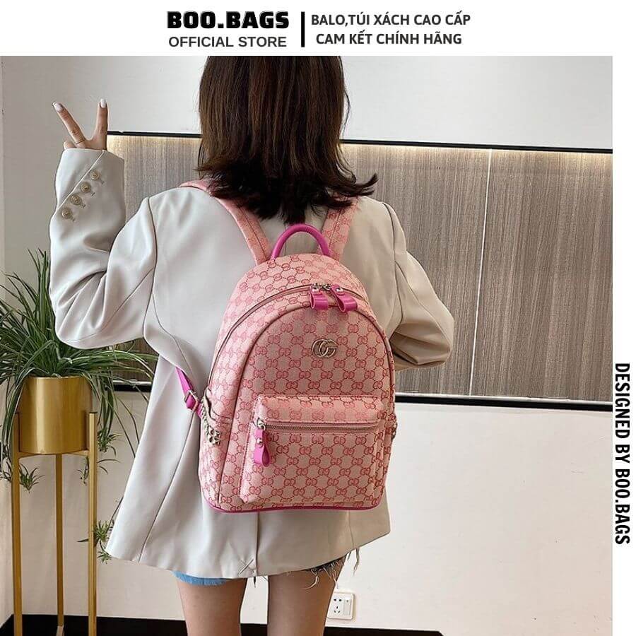 Balo Nữ Đi Học, Balo Vải Dù Size 35 Siêu Nhẹ Cao Cấp Phong Cách Hàn Quốc Boobags Boo-015