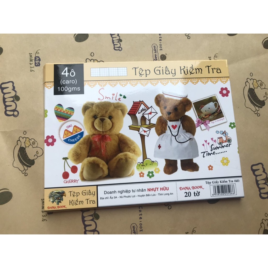 Combo 5 tệp giấy kiểm tra định lượng 100 gms mỗi tệp có 20 tờ