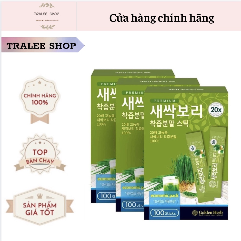 Mầm lúa mạch non cao cấp Golden Herb set 30 gói bill Hàn