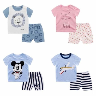 Set 2 bộ cotton mặc hè cho bé