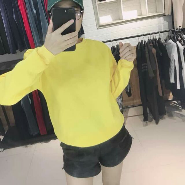 Áo nỉ trơn lót bông dầy. Hình tự chụp