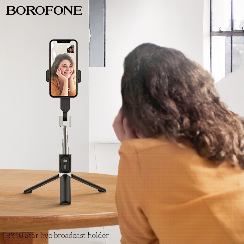 Gậy Selfie Bluetooth BOROFONE BY10 Điều Khiển Từ Xa - Tripod Có 3 Chân Đỡ - Gậy Selfie - Chụp Hình - CHÍNH HÃNG
