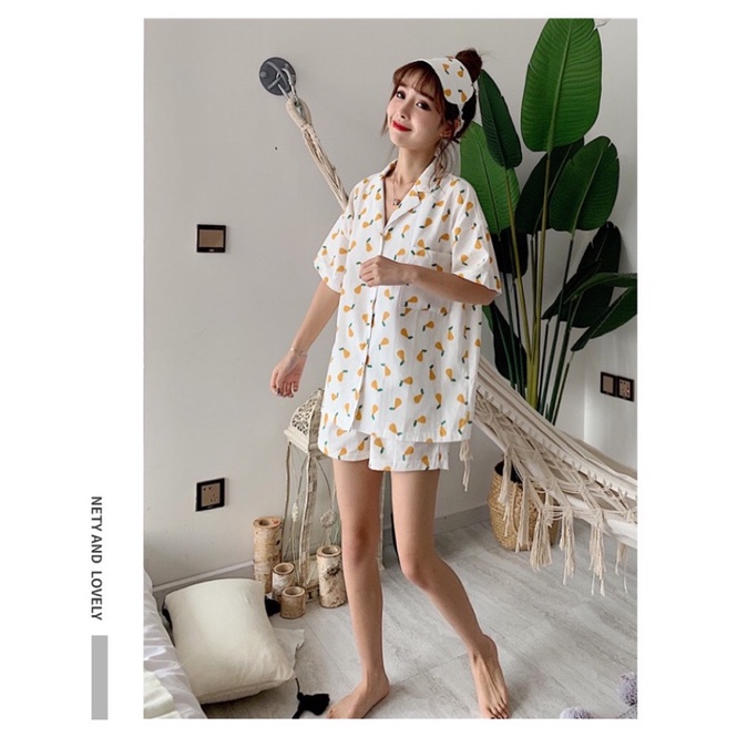Đồ Bộ PIJAMA Trái Cây Bơ-Dứa Đi Biển Mặc Nhà Mặc Ngủ Dưới 50kg | BigBuy360 - bigbuy360.vn