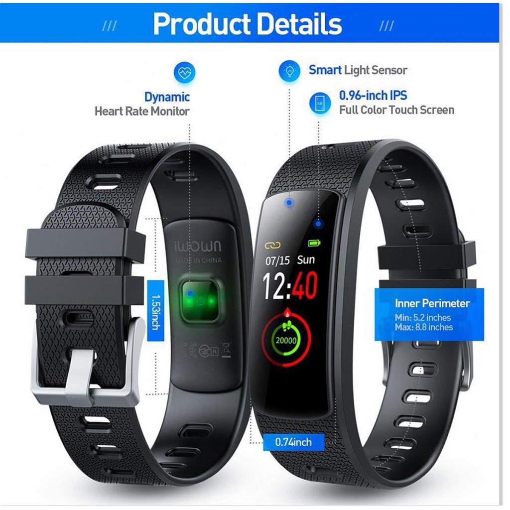 ⚡Vòng Đeo Tay Thông Minh Theo Dõi Sức Khỏe Thế Hệ Mới iWOWN i6 HRC ⚡ Bảo hành 12 tháng 1 đổi 1 ⚡ Freeship
