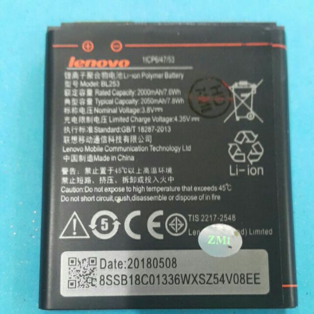 Pin lenovo A2010/A2580 mã trên pin BL253