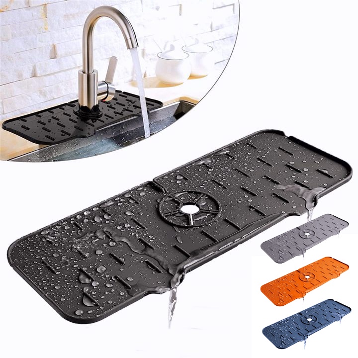Thảm Silicone Lót Vòi Nước Bồn Rửa Chén Chống Văng Nước Tiện Dụng