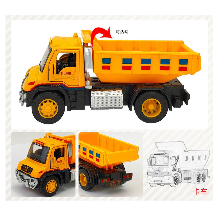 Xe Sắt Công Trình  [ LẺ= SỈ ]  3 mẫu: Bồn,ben,múc, có đèn,âm thanh,mở cửa,kéo thả để chạy,vừa cầm tay,bé rất thích