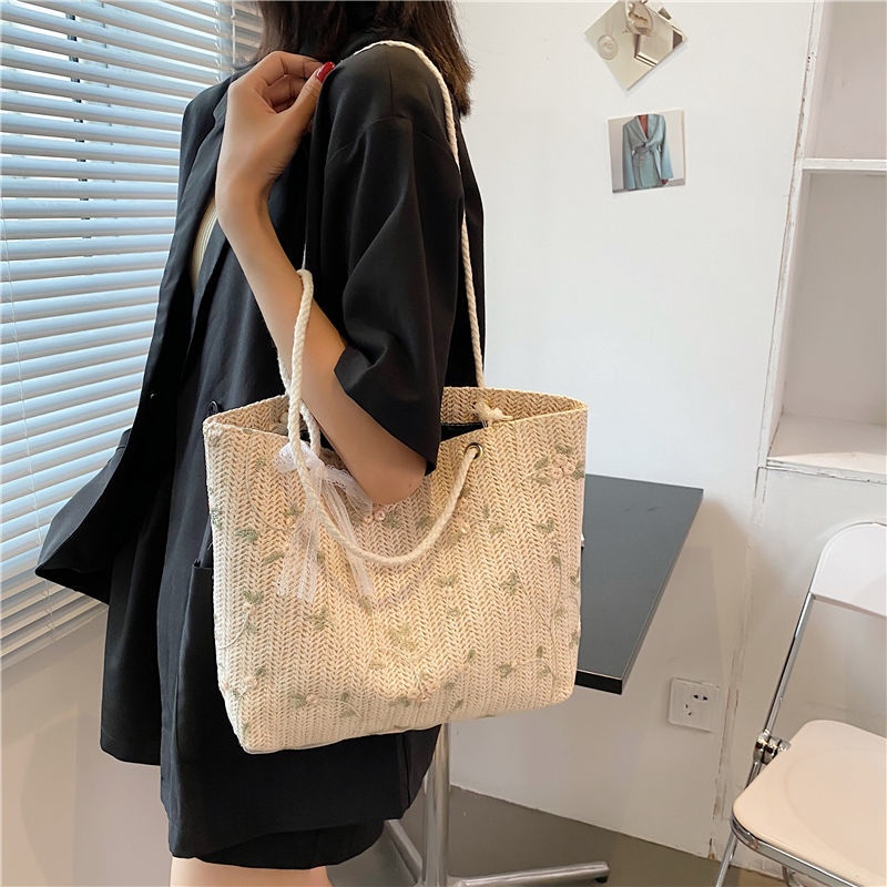 Túi cói Vai Đan Rơm Thời Trang Mùa Hè 2022 Dành Cho Nữ
