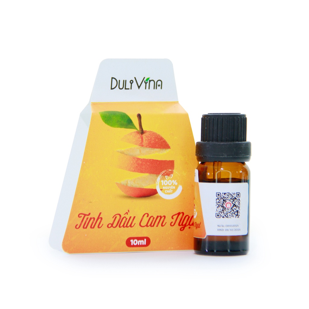 Tinh Dầu Cam Ngọt Orange DuliVina Cao cấp, Thiên Nhiên Nguyên Chất, Giảm Stress, Thư Giãn Tinh Thần - Chai 10ml