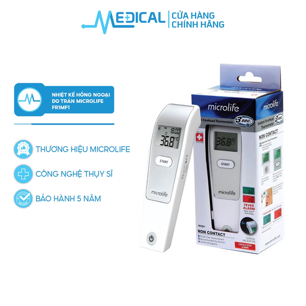 Nhiệt kế hồng ngoại đo trán Microlife FR1MF1 đo cho kết quả 1s - MEDICAL