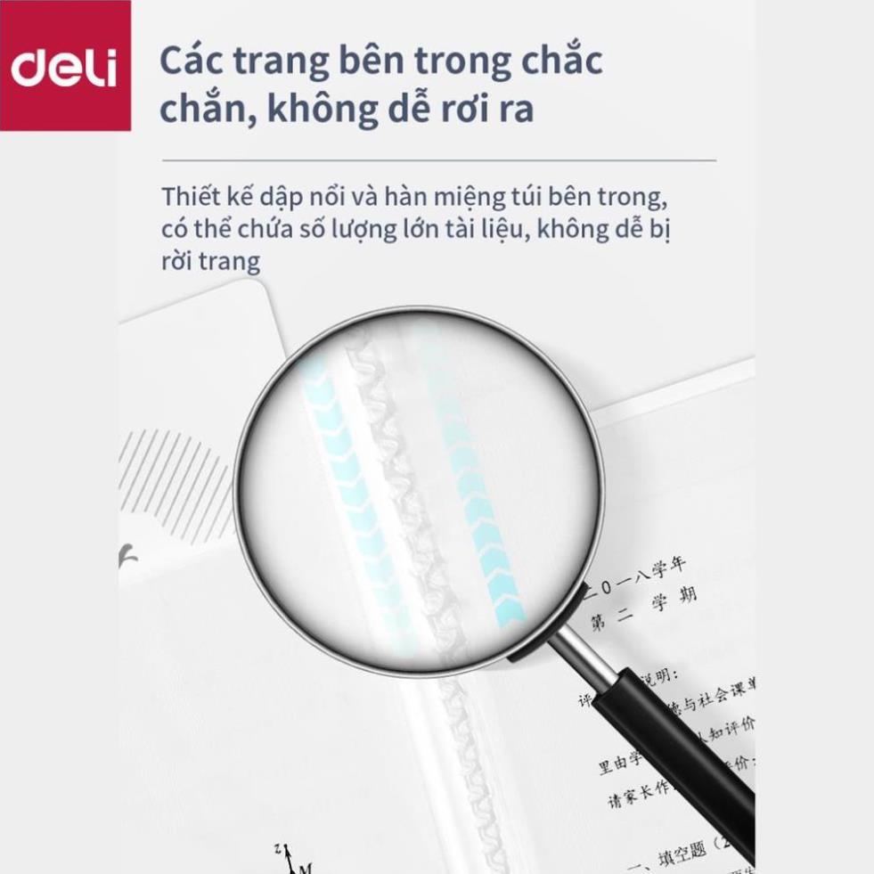 File lá học sinh A4 Deli - 30/40 lá - Xanh dương/Hồng/Trắng - 1 chiếc - 72493 / 72494