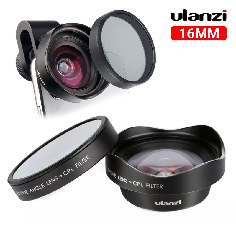 Lens Ulanzi 16mm 4K HD - Ống kính góc rộng 100 độ + Filter CPL cho điện thoại, máy tính bảng