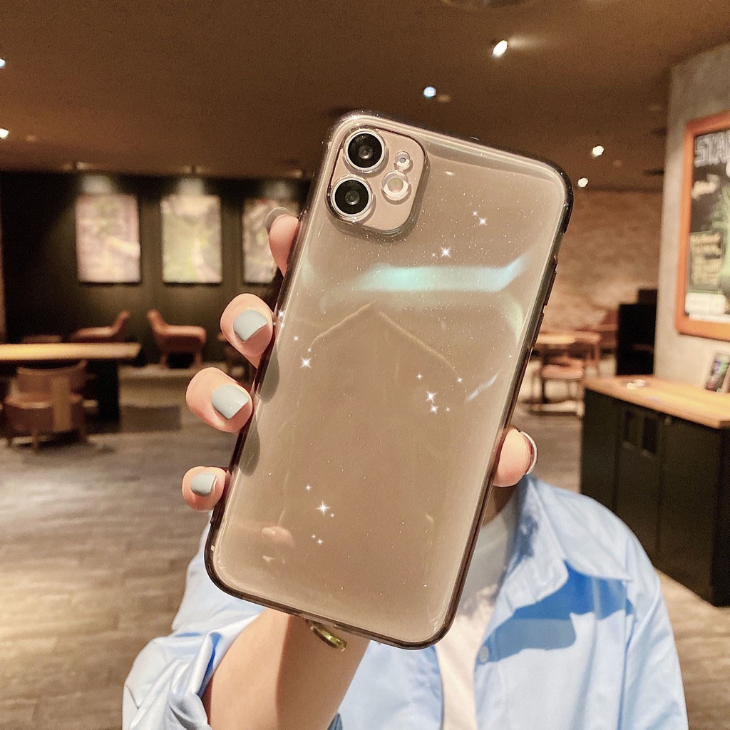 Ốp Điện Thoại TPU Mềm Trong Suốt Họa Tiết Ngôi Sao Lấp Lánh Cho iPhone 11 pro MAX 7 8 6S Plus X XR XS MAX