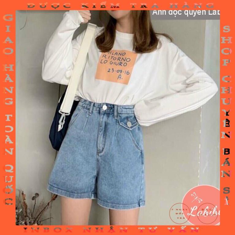 Quần Jeans Ngố Nữ Ống Rộng - Quần Bò Jean Đùi Ống Rộng Phong Cách Hàn Quốc chungmo