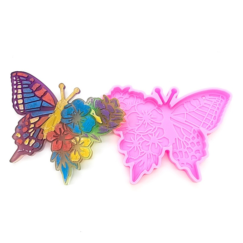 Khuôn Silicone Làm Đế Lót Ly Hình Bươm Bướm DIY