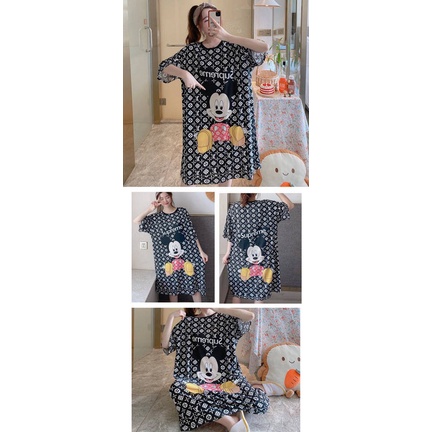 đồ ngủ Tay Lửng In Họa Tiết Hoạt Hình Thời Trang Mùa Hè Quyến Rũ Cho Nữ | BigBuy360 - bigbuy360.vn