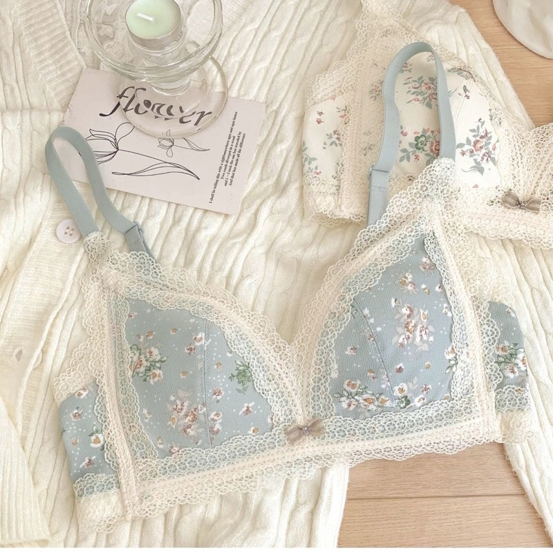 Áo Lót Không Gọng In Hoa Thoải Mái Dành Cho Nữ