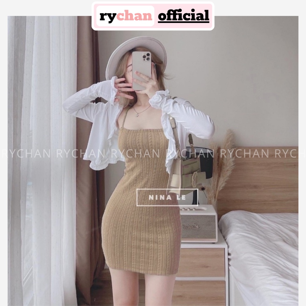 Đầm Ôm Body Nữ Len Gân Đi Biển Hai Dây Quyến Rũ Sang Chảnh [ẢNH THẬT CUỐI] – MOI016