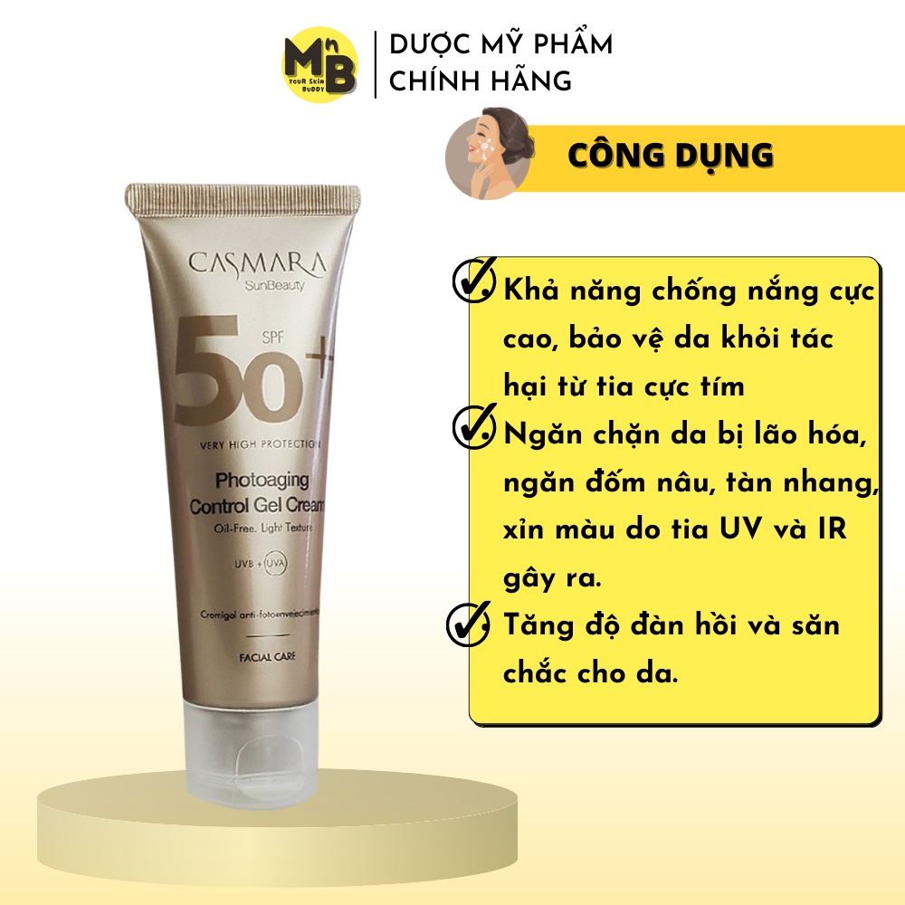 Kem Chống Nắng Bảo Vệ Da, Chống Lão Hóa Casmara Photoaging Control Gel Cream Spf50 50ml