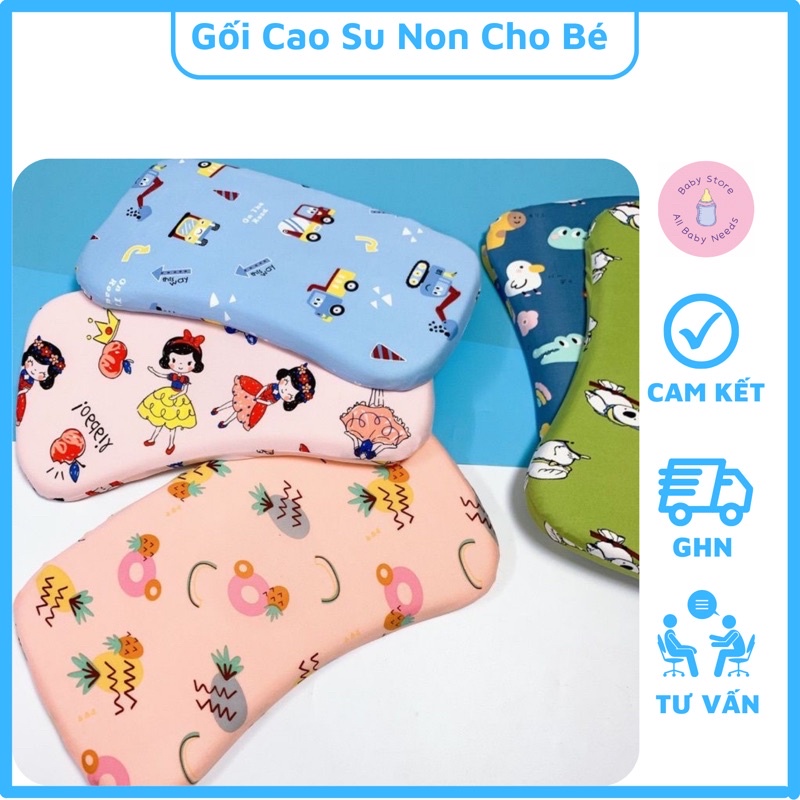 GỐI CAO SU NON CHỐNG MÉO ĐẦU CHO BÉ