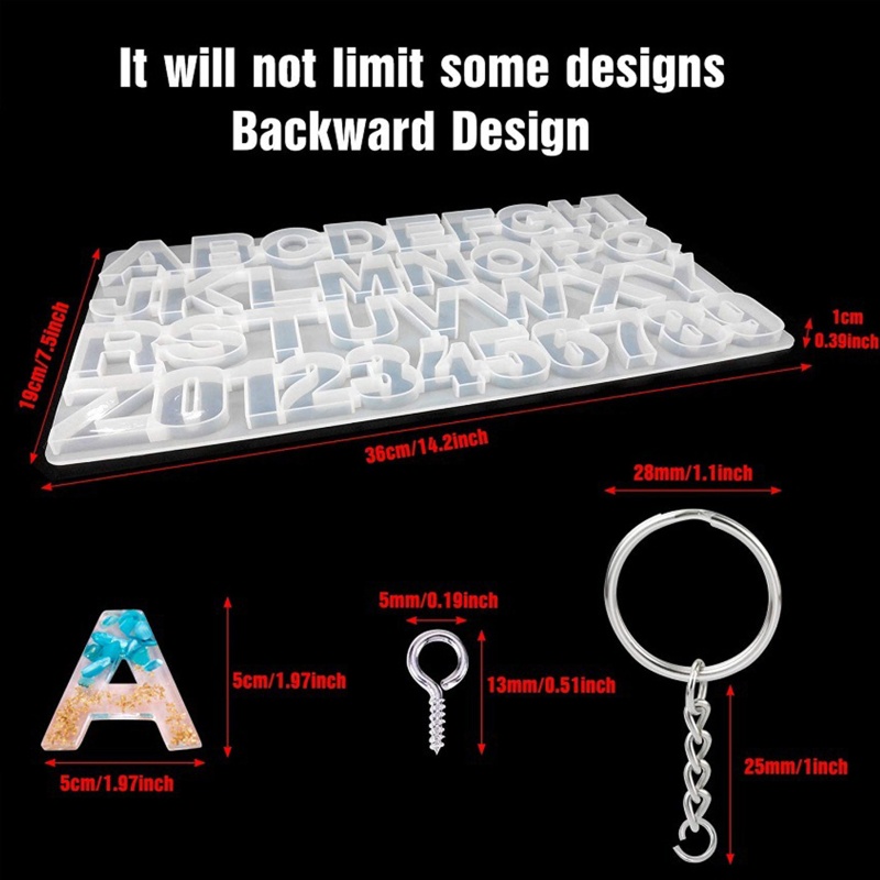 Sa Khuôn Silicon Hình Chữ Cái Tiếng Anh Làm Móc Khóa / Trang Sức Thủ Công DIY