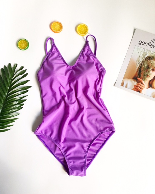 Bikini 2 mảnh tím nâng ngực phối hoa nhí đẹp