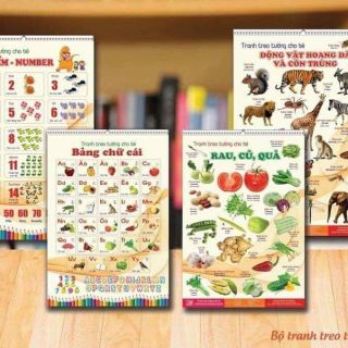 Set tranh treo tường 14 chủ đề cho bé