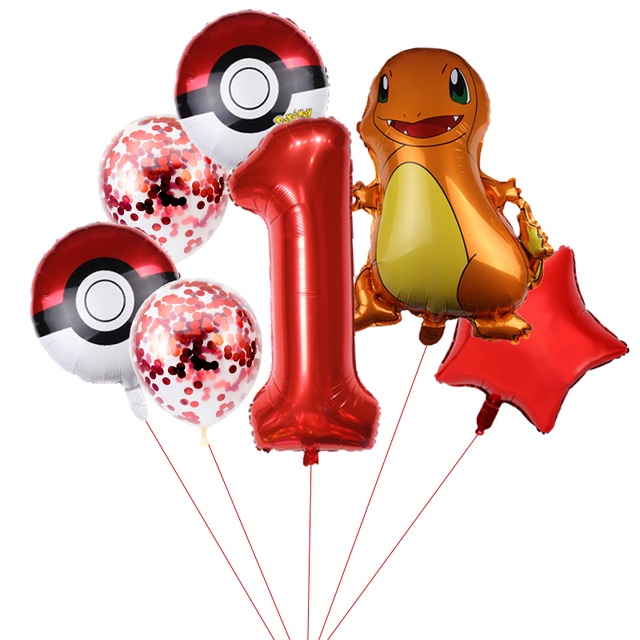 Set 7 Bong Bóng Pokemon Trang Trí Tiệc Sinh Nhật