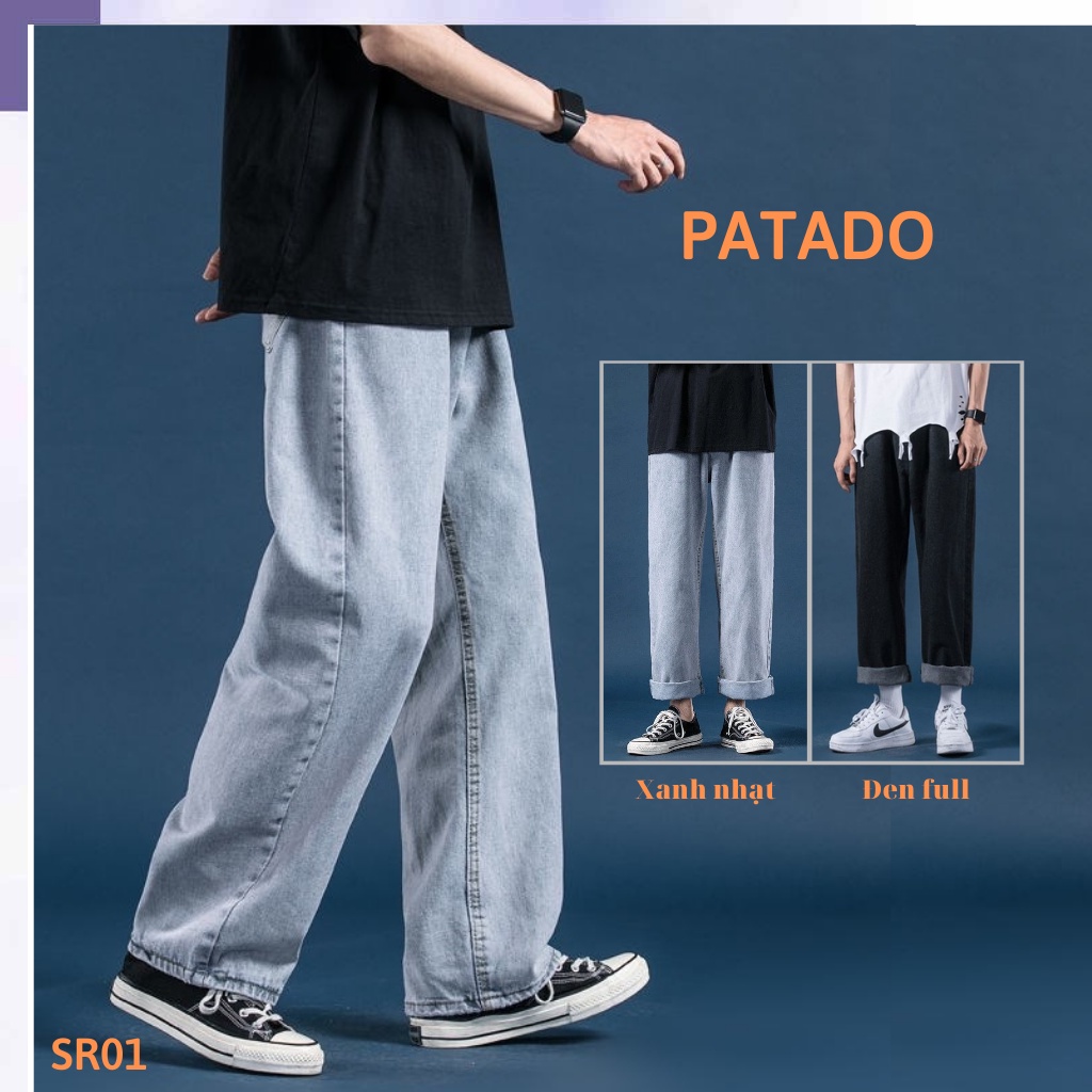 Quần jean nam ống rộng dáng baggy suông đứng SR01 chất bò jeans cao cấp hottrend 2022 | BigBuy360 - bigbuy360.vn
