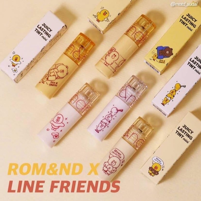 [LINE FRIENDS][Mini 2g] Son Tint Siêu Lì Romand LINE FRIENDS Juicy Lasting Tint Mini 2g