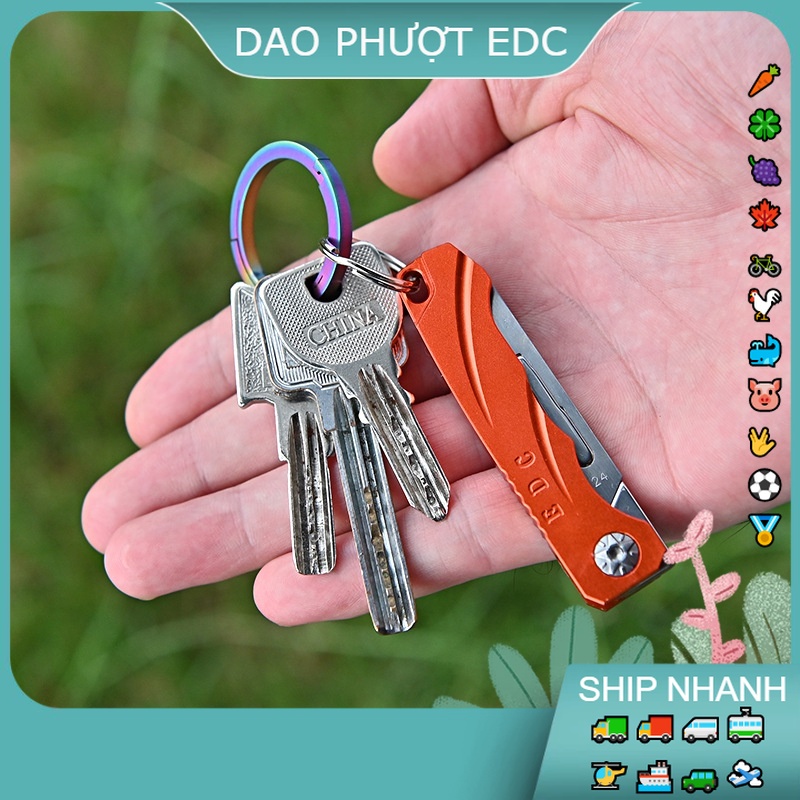 Dao Phượt Gấp Mini - Treo Chùm Chìa Khóa - Có Lưỡi Phụ Đi Kèm