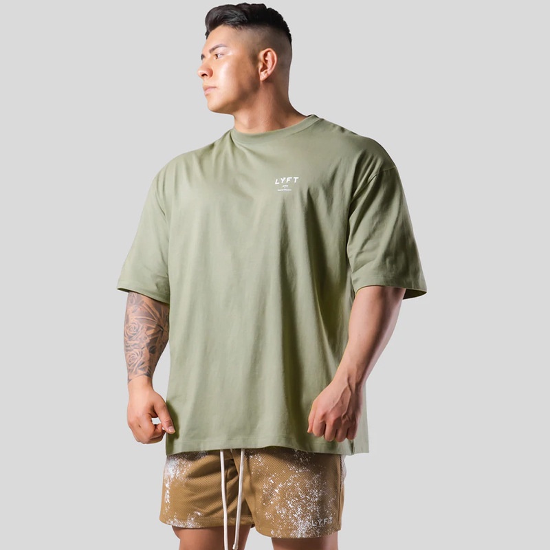 [GYMen]Áo Thun cotton Tay Ngắn Cổ Tròn Thoáng Khí Thấm Hút Mồ Hôi Nhanh Khô Phong Cách Âu Mỹ Cho Nam