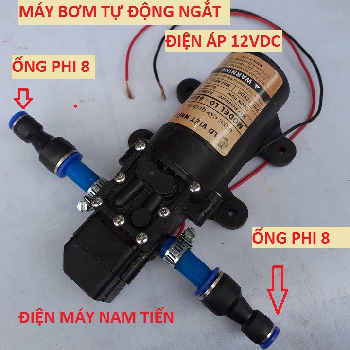 Bộ máy bơm mini tăng áp 12V- 60W- 8L/P