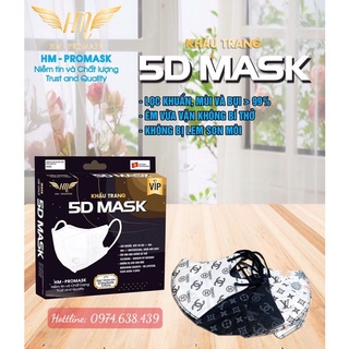 Khẩu trang 5d mask hoàng minh, 1 hộp 10cái