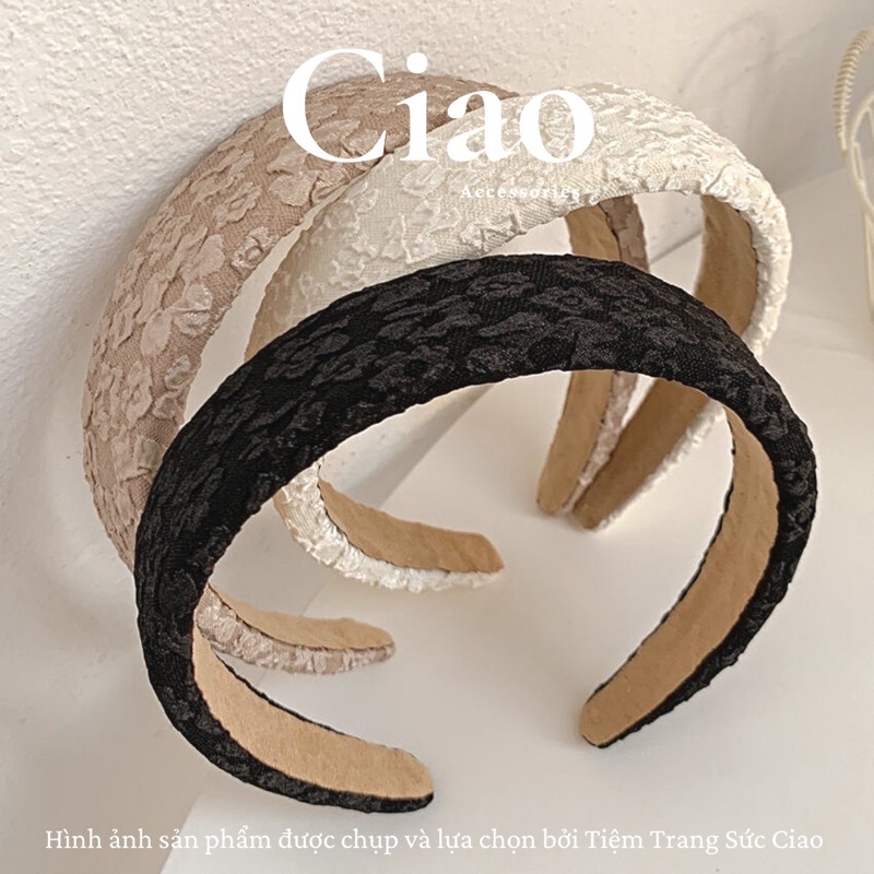 [NEW ITEMS] Băng đô/ Cài tóc vải mềm thiết kế hình hoa in nổi phong cách trendy Ciao accessorries