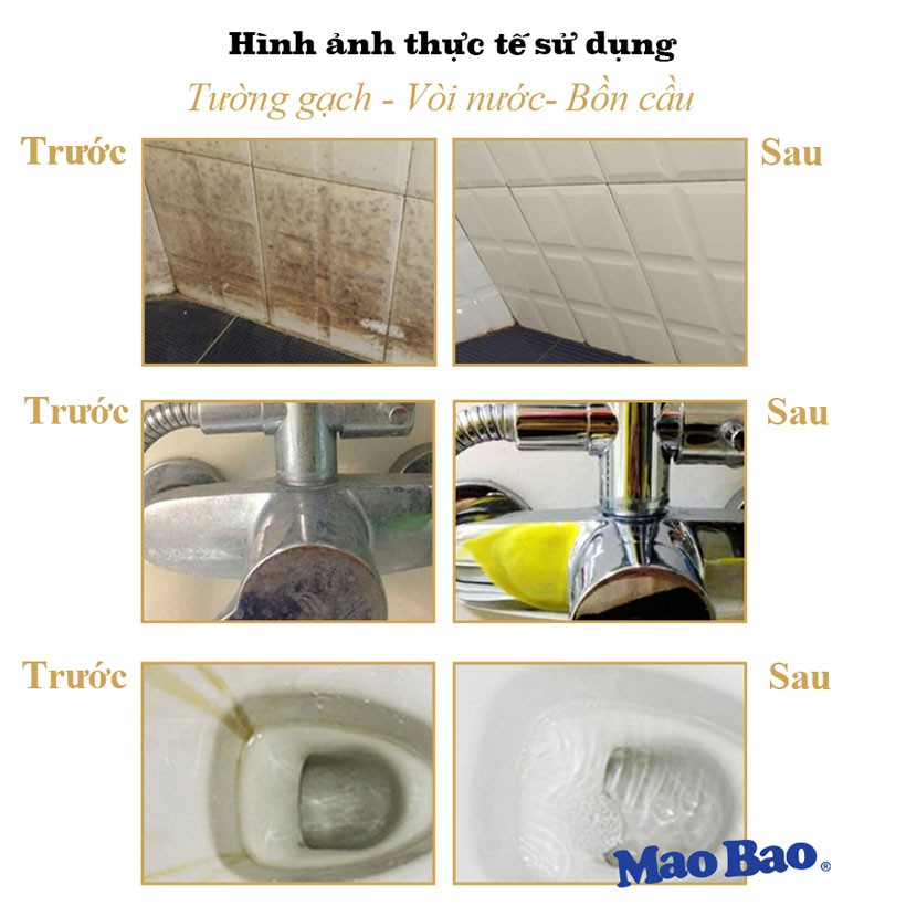 Nước Tẩy Nhà Tắm Mao Bao Bộ 2 Chai 600ml/chai