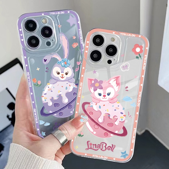 Ốp Điện Thoại TPU Gel Trong Suốt Viền Vuông Chống Rơi Cho iPhone 13 Pro Max 14 12 iPhone 11 XR 8 7 SE 2022 Stellalou Linabell