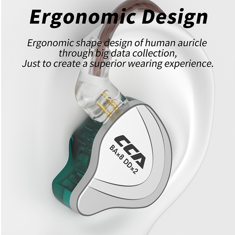 Tai nghe nhét tai có dây FAAEAL CCA C10 4BA + 1DD âm thanh HiFi 2 pin phong cách thể thao độc đáo